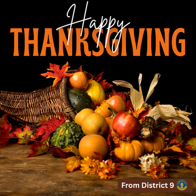 A Thanksgiving Message from District 9 