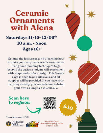 Make a Ceramic Ornament at Metro Arts Community Center