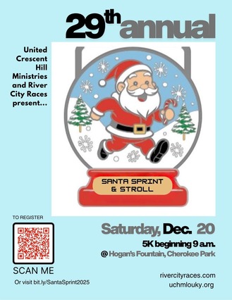 Santa Sprint & Stroll 5K — Saturday, Dec. 20th at 9:00 AM (Cherokee Park)