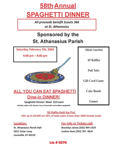 2026 Spaghetti Supper flyer