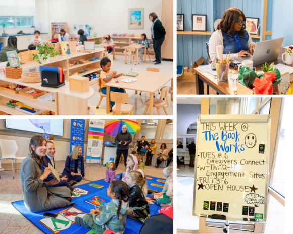 Images of children, child care providers, and programming for reading and cargiving