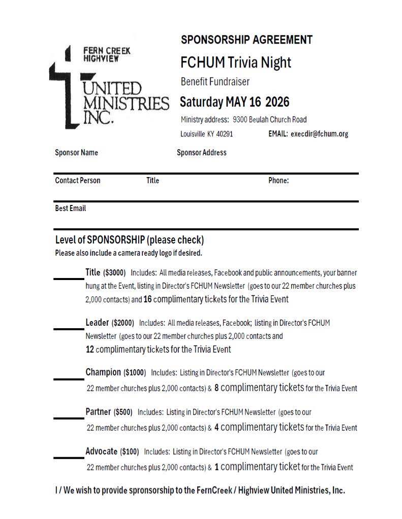 FCHUM Sponsorship Agreement 2026