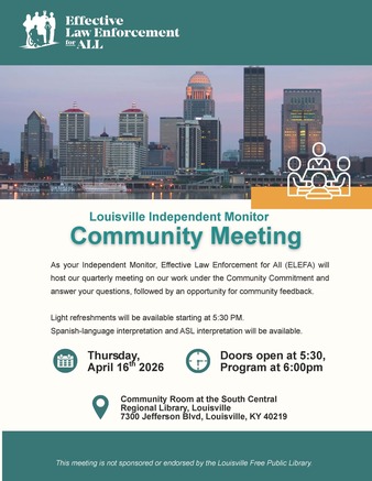 April Quarterly Community Meeting with the Independent Monitor