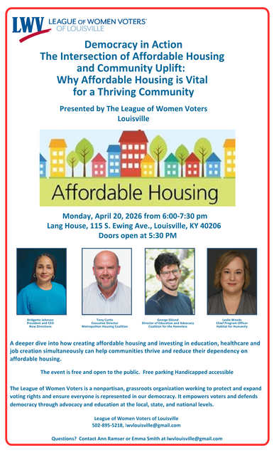 League of Women Voters to Address the Intersection of Affordable Housing