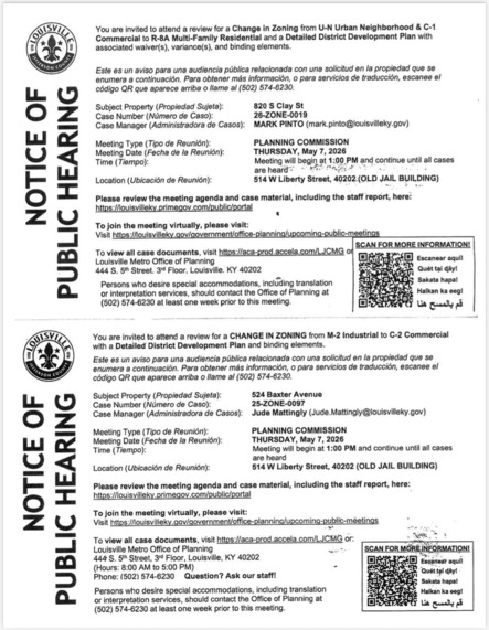 notice of hearing