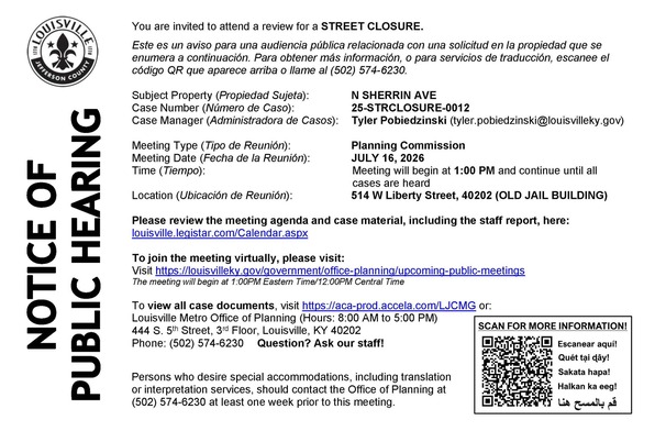 Public Hearings, Meetings, & Applications