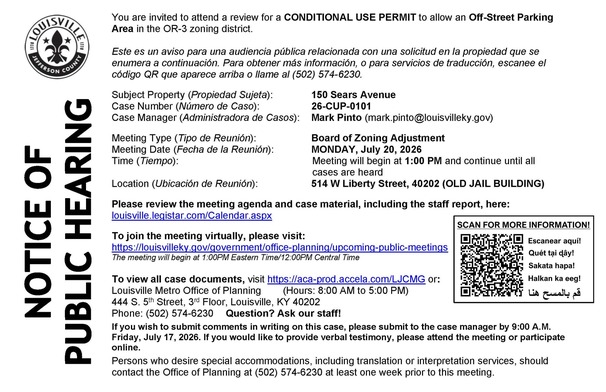 Public Hearings, Meetings, & Applications - 26-cup