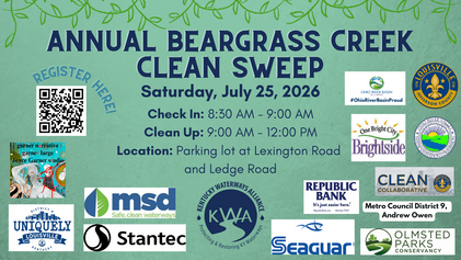 THIS SATURDAY! The Annual Beargrass Creek Clean Sweep!