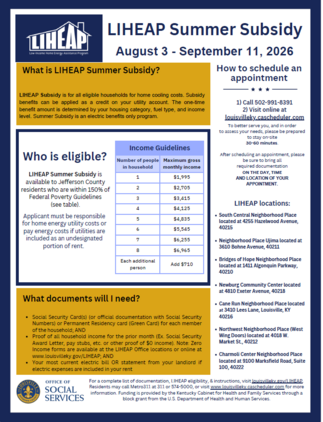 LIHEAP Summer Subsidy