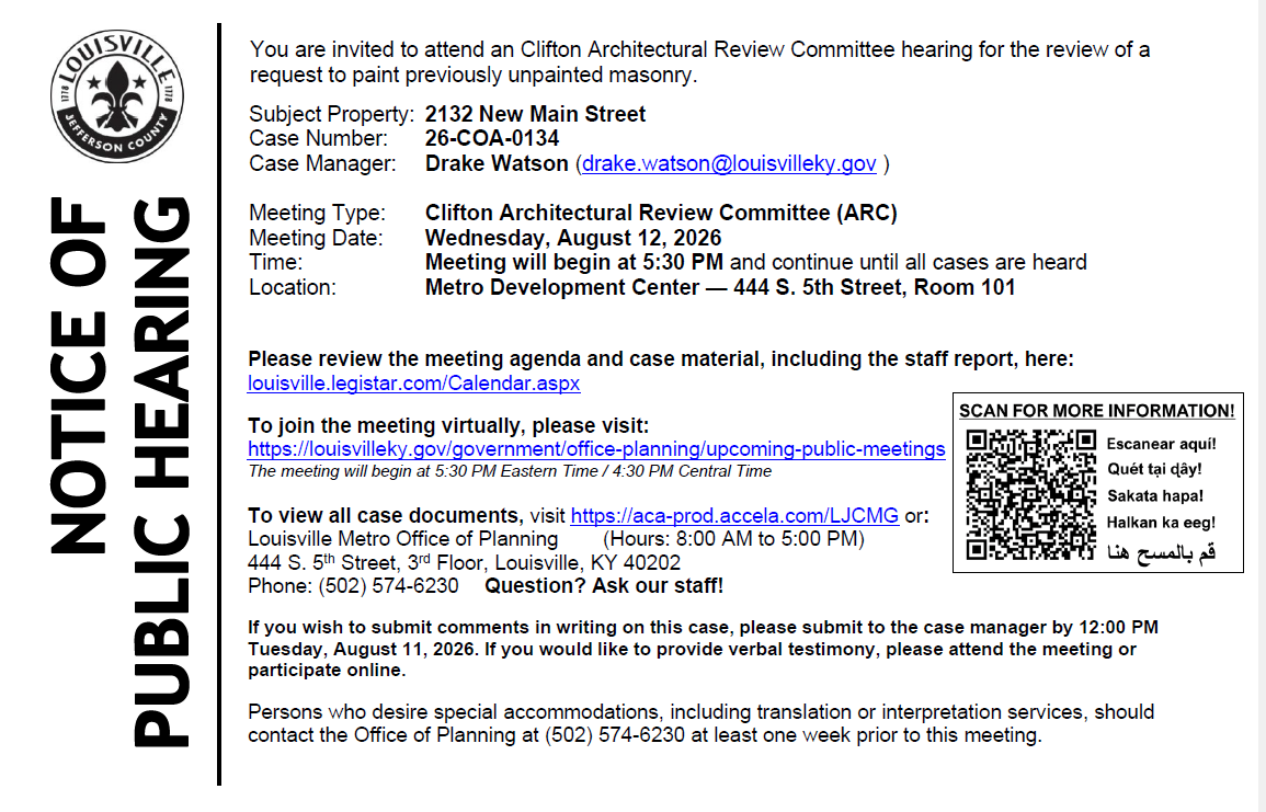 Public Hearings, Meetings, & Applications
