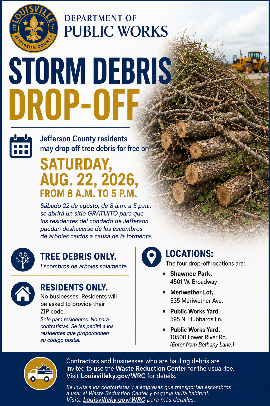 storm debris drop off