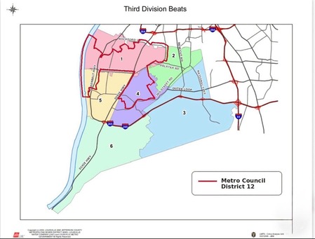 LMPD 3rd Division Beat Map