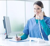 Photo of nurse on phone