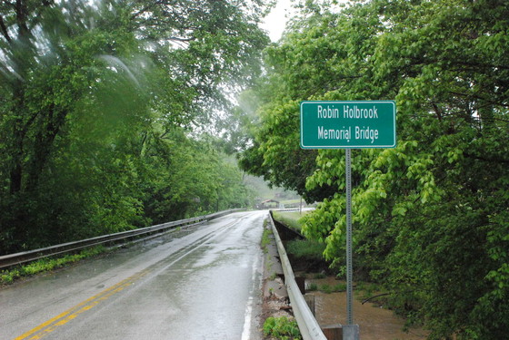 Robin Holbrook Memorial Bridge sign