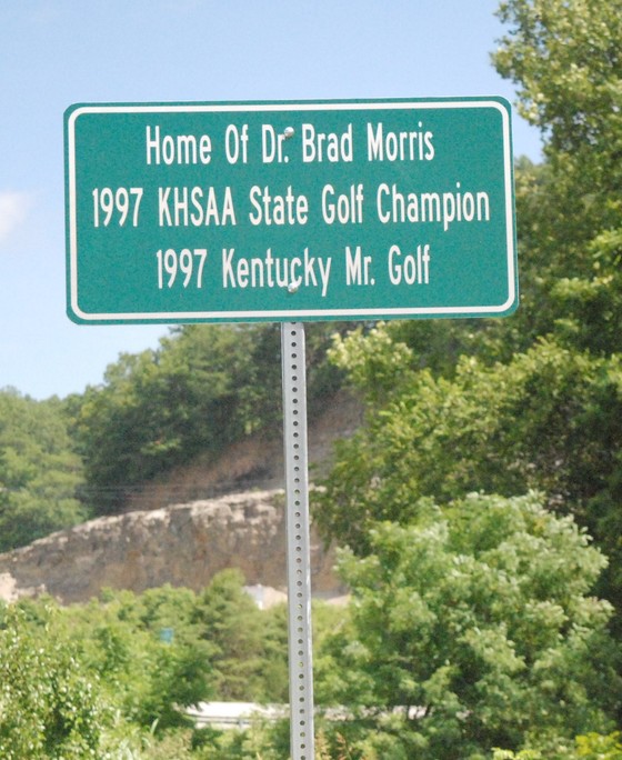 Home of Brad Morris sign