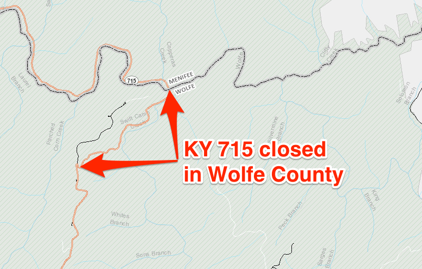 KY 715 closure in Wolfe County