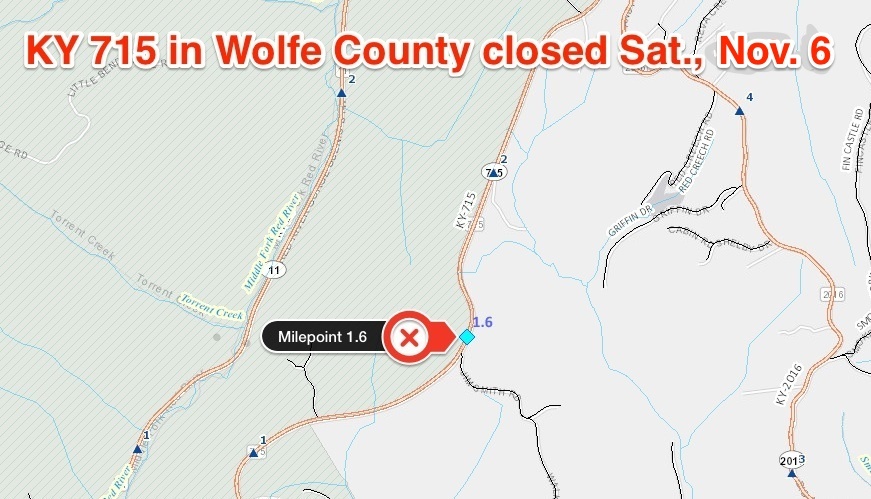 Revised KY 715 Wolfe County closure