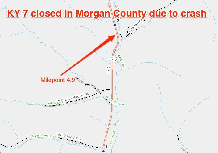 KY Morgan closure due to wreck