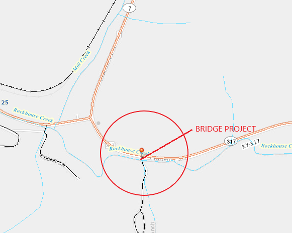 Letcher Co Bridging KY map