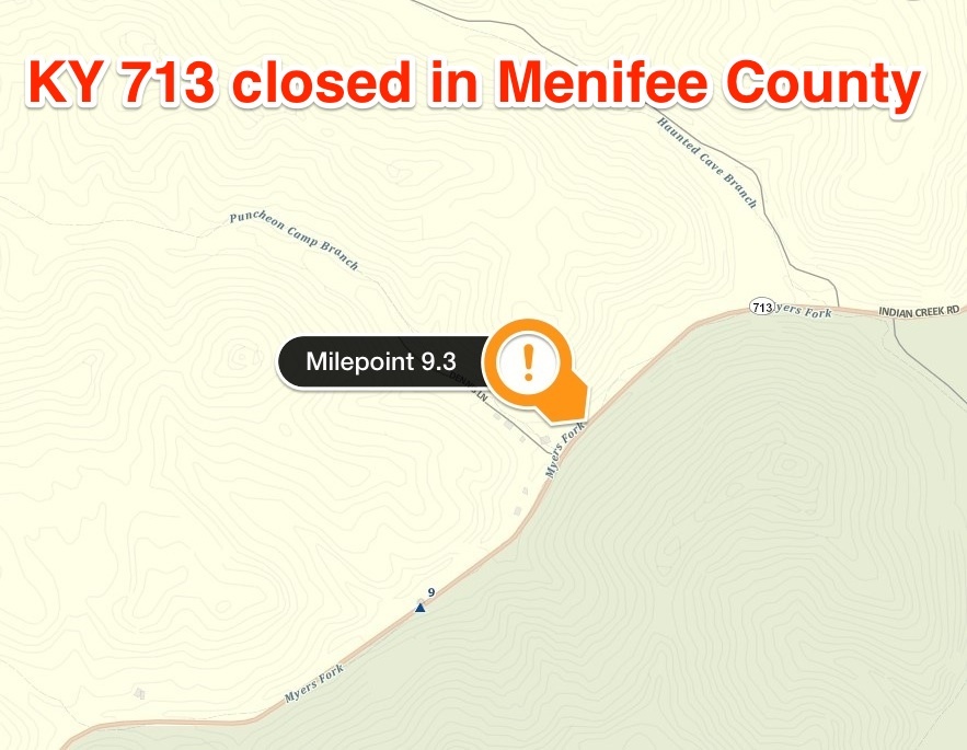 KY 713 Menifee closure
