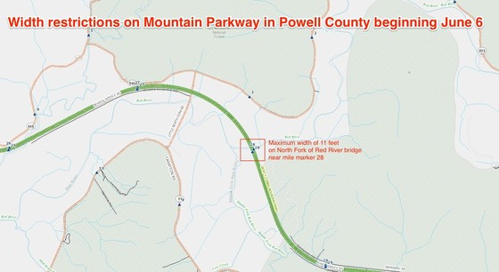 Mountain Parkway width restrictions