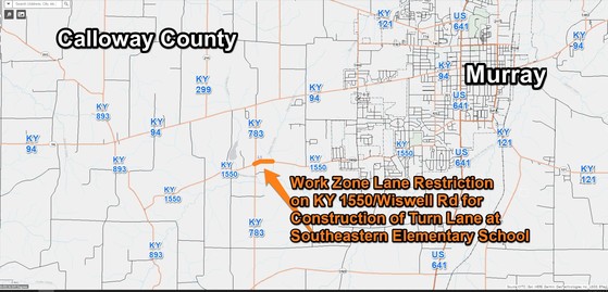 KY1550WiswellRdCallowaySEElementaryTurnLaneConstAug12022