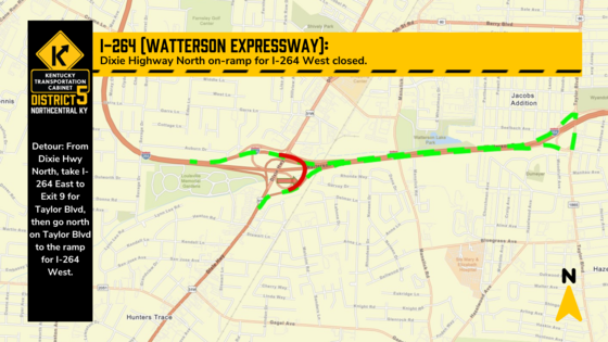 I-264 Ramp Closure Set for This Weekend in Jefferson County