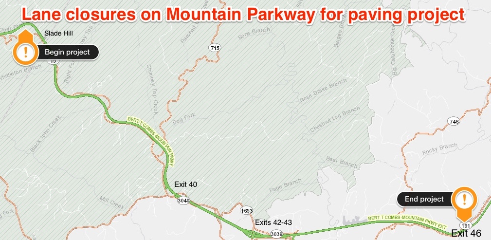 Mountain Parkway Wolfe County pavement rehab