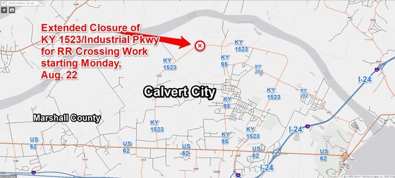 KY15233IndPkwyExtCloseCalvertCityStartMonAug222022