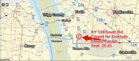 KY139SoRdCloseFourDaysSinkholeSoTriggSept202022
