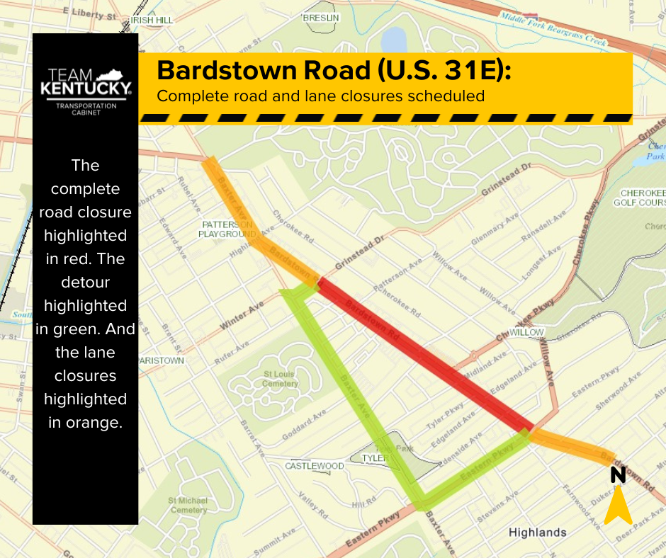 Overnight Closures Begin Next Week on Bardstown Road in Jefferson County