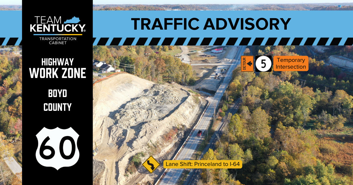 New Traffic Patterns for US 60 Widening Project in Boyd County