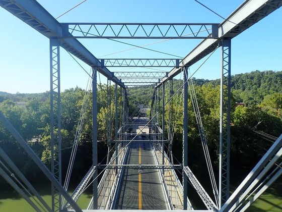 The “Singing Bridge,” a span that carries U.S. 60X over the Kentucky River in downtown Frankfort.