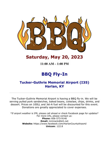 Harlan BBQ Fly In - May 23