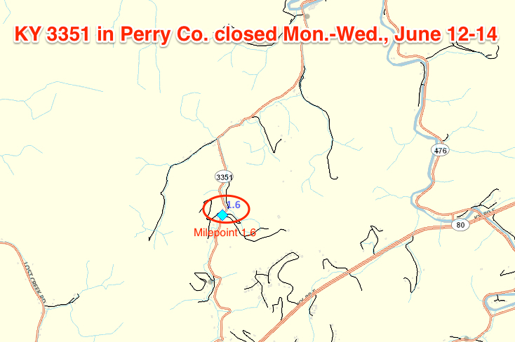 3351 Postcode Daytime closures of KY 3351 in Perry County begin Monday, June 12