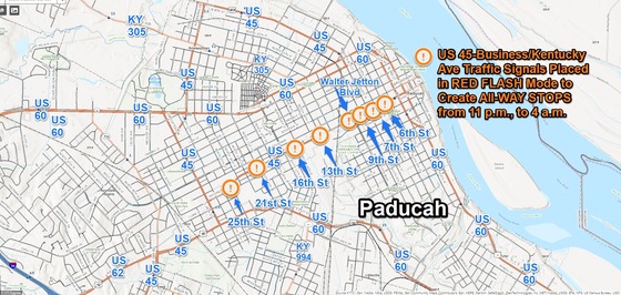 US45BizKYAVeSignalsInNightREDFlashingModeStartFriSept82023