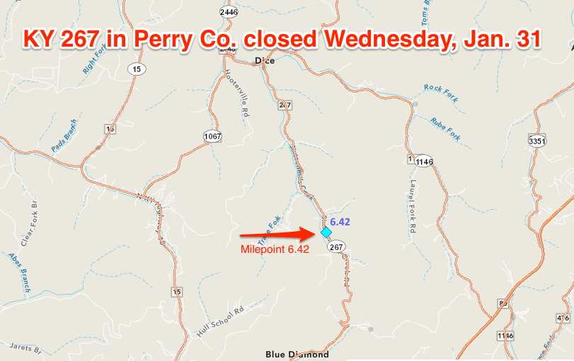 KY 267 closure 1/31/24