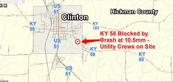 KY58Blocked10mmHickmanCoEastofClintonMarch272024