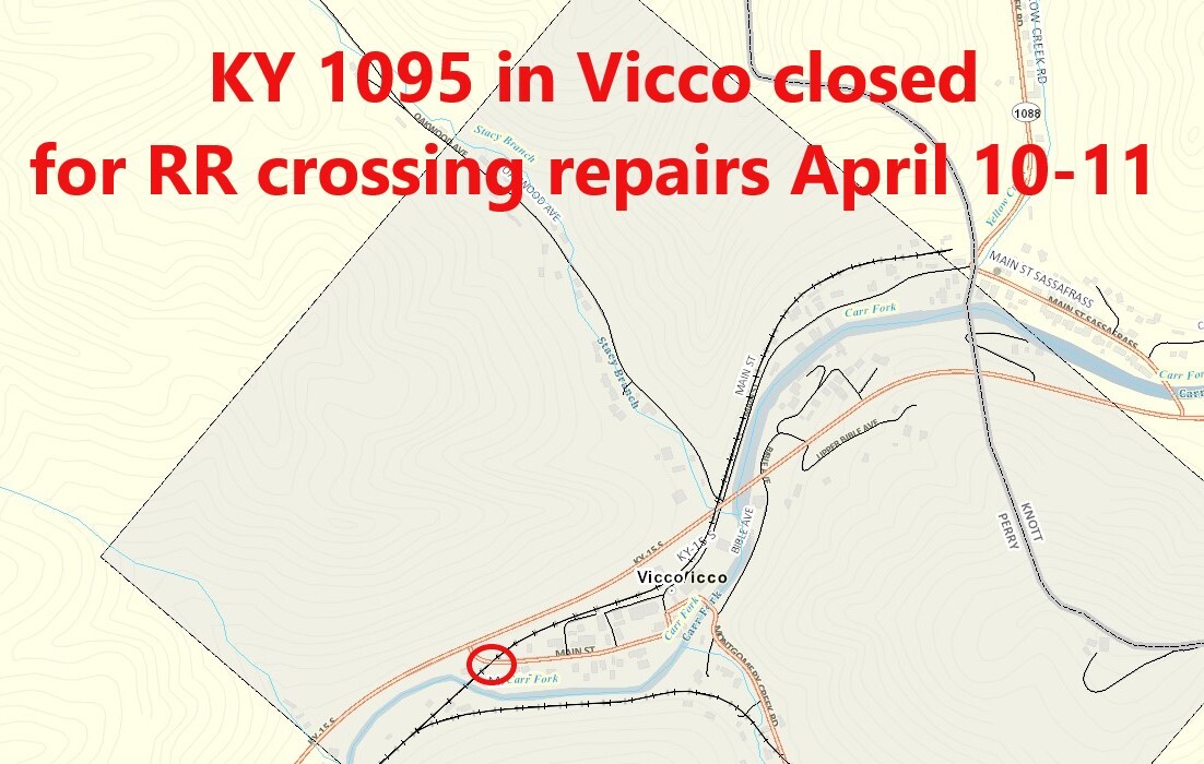 KY 1095 MainStreet Vicco RR crossing closure