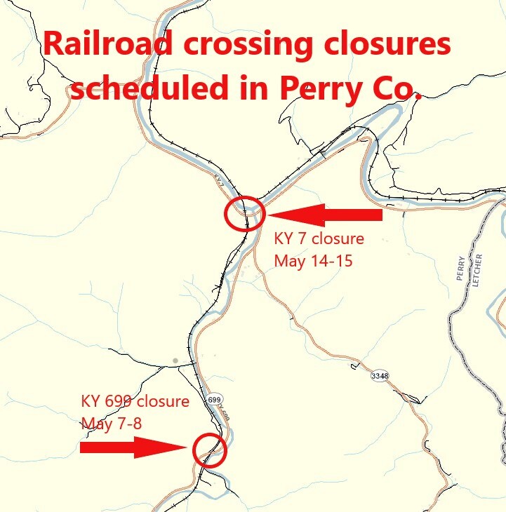 KY 7/KY 699 railroad crossing closures