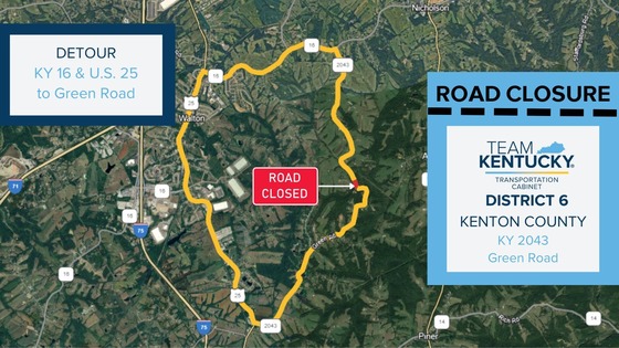 KY 2043 (Green Road) Road Closure for Culvert Replacement