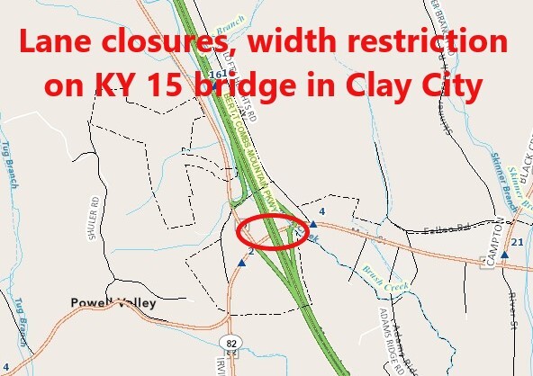KY 15 bridge project in Clay City