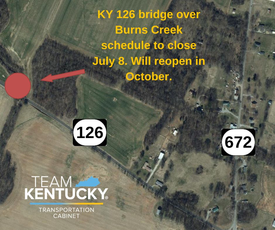 KY 126 bridge to close July 8.