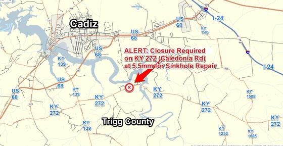 KY272CaledoniaRdTriggCLOSEDSinkholeRepairWedJuly102024