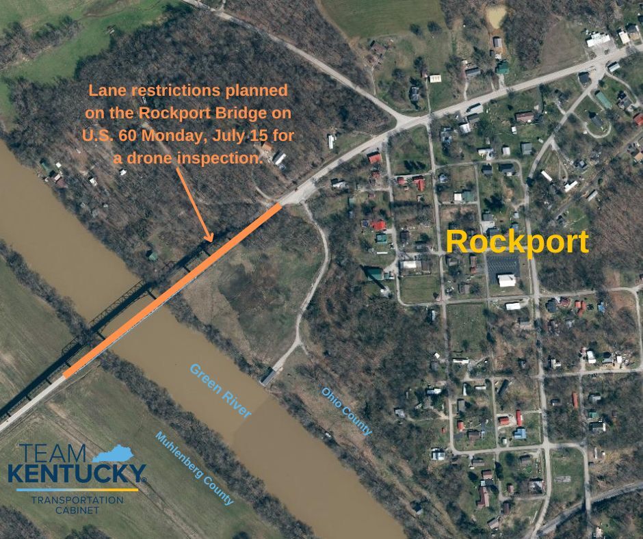 Lane restrictions planned on U.S. 62 bridge at Rockport on Monday.