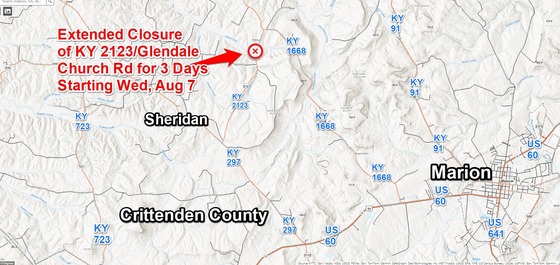 KY2123GlendaleChRdExtCloseLilHurCrkCulvertRepStartAug72024