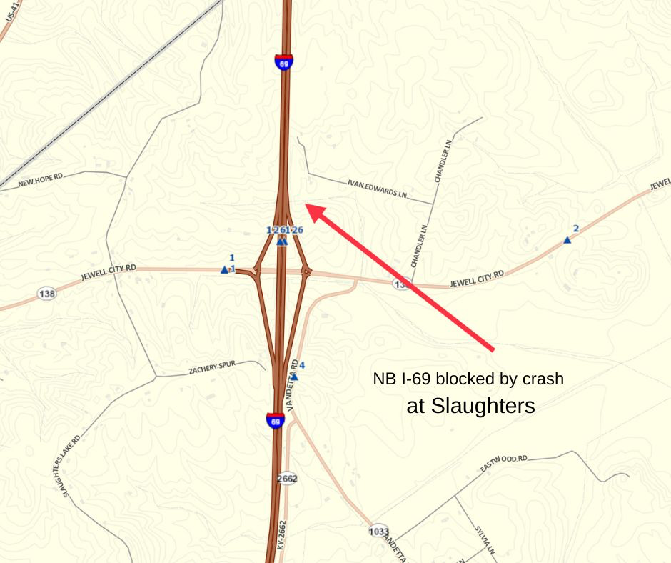 I-69 blocked by crash