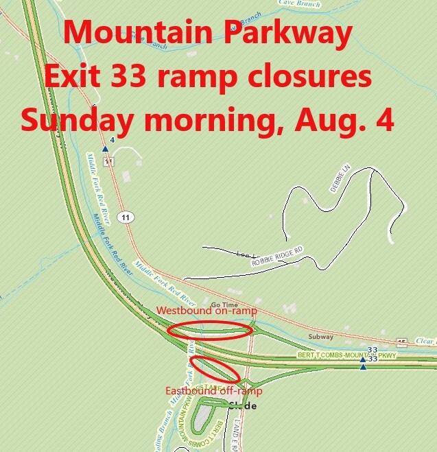 Exit 33 ramp closures