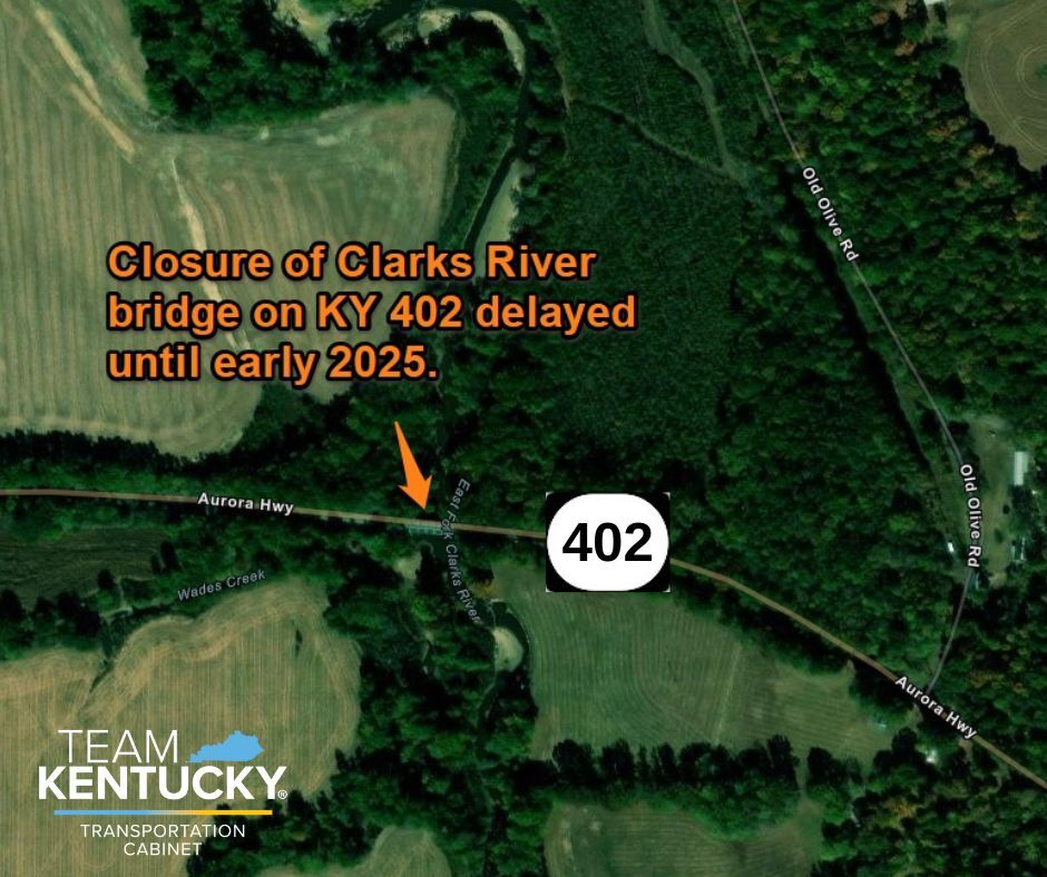 Clarks River Bridge on KY 402 delayed until 2025