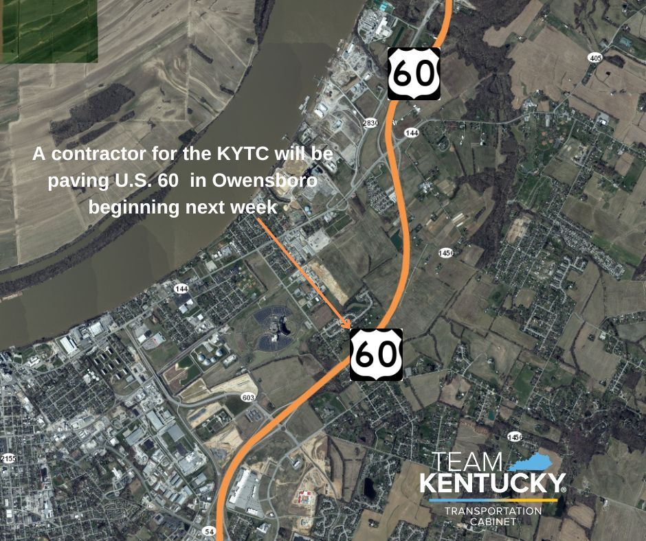 Paving on U.S. 60 E in Owensboro begins next week.